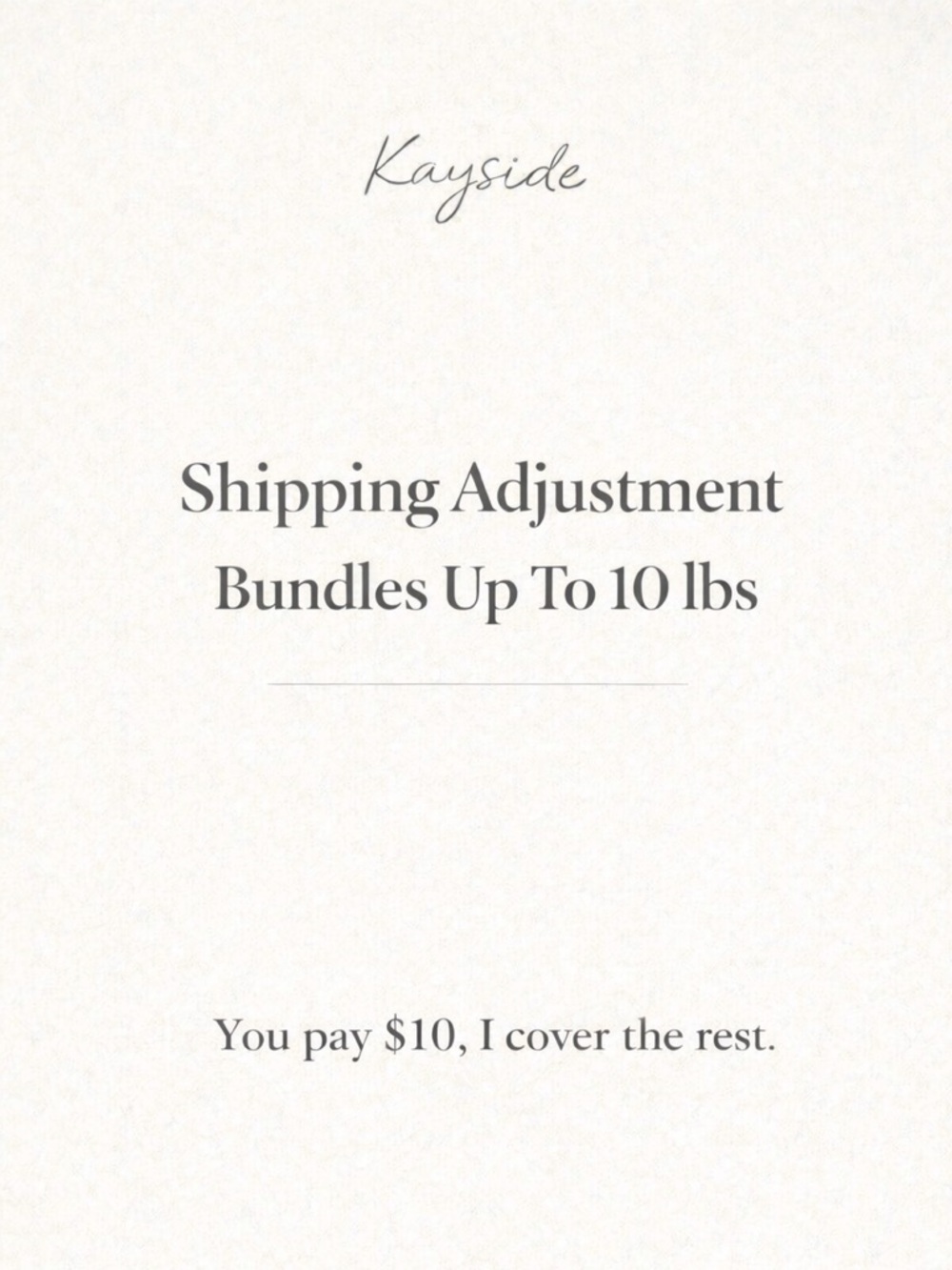 Shipping Adjustment | For Bundles Up 10 lbs